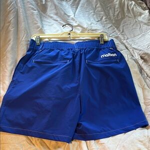 Blue Athletic Shorts with Elastic Waistband